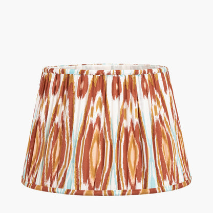 Izara 35cm Cinnamon Ikat Mushroom Pleat Lampshade | Warm Tapered Shade