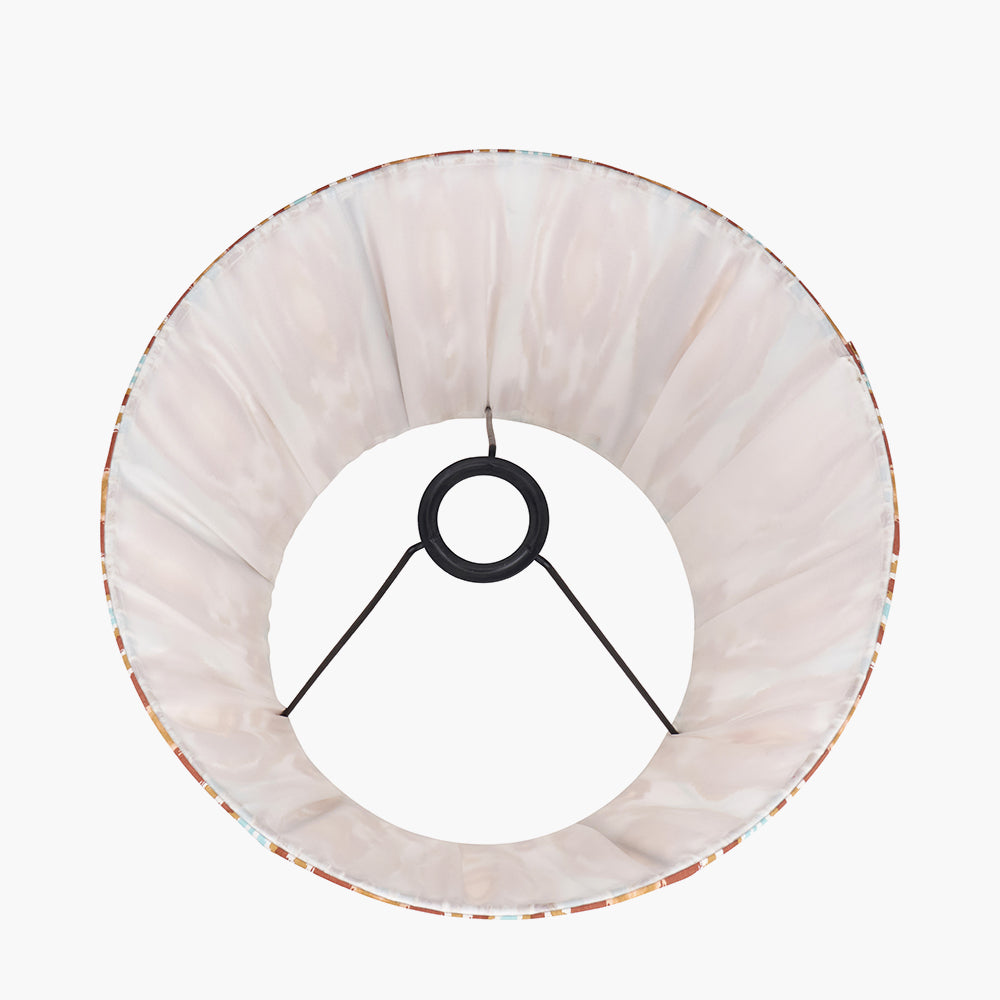 Izara 35cm Cinnamon Ikat Mushroom Pleat Lampshade | Warm Tapered Shade