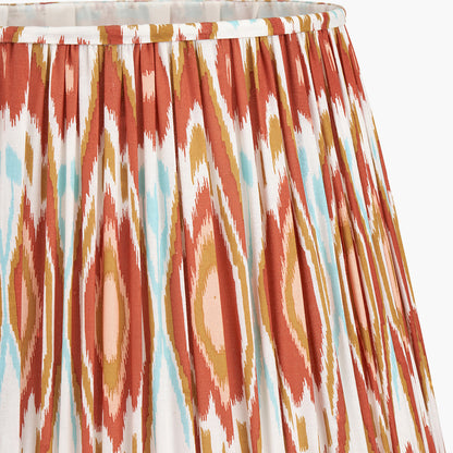 Izara 35cm Cinnamon Ikat Mushroom Pleat Lampshade | Warm Tapered Shade