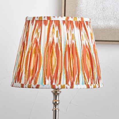 Izara 35cm Cinnamon Ikat Mushroom Pleat Lampshade | Warm Tapered Shade