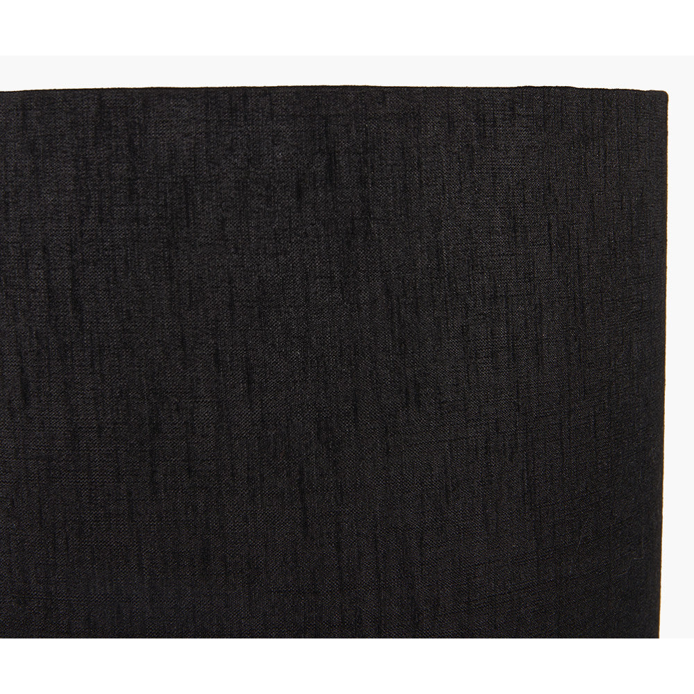 Stellan 30cm Black Slubbed Silk Mix Gold Lined Cylinder Lampshade