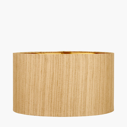 Stellan 30cm Gold Silk Mix Cylinder Lampshade with Gold Lining – Luxury Modern Light Shade for UK Homes