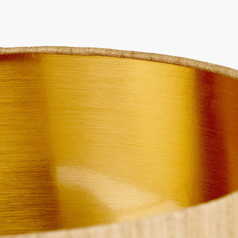 Stellan 40cm Gold Silk Mix Lampshade | Gold Lined Cylinder Light Shade