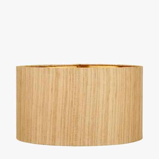 Stellan 40cm Gold Silk Mix Lampshade | Gold Lined Cylinder Light Shade