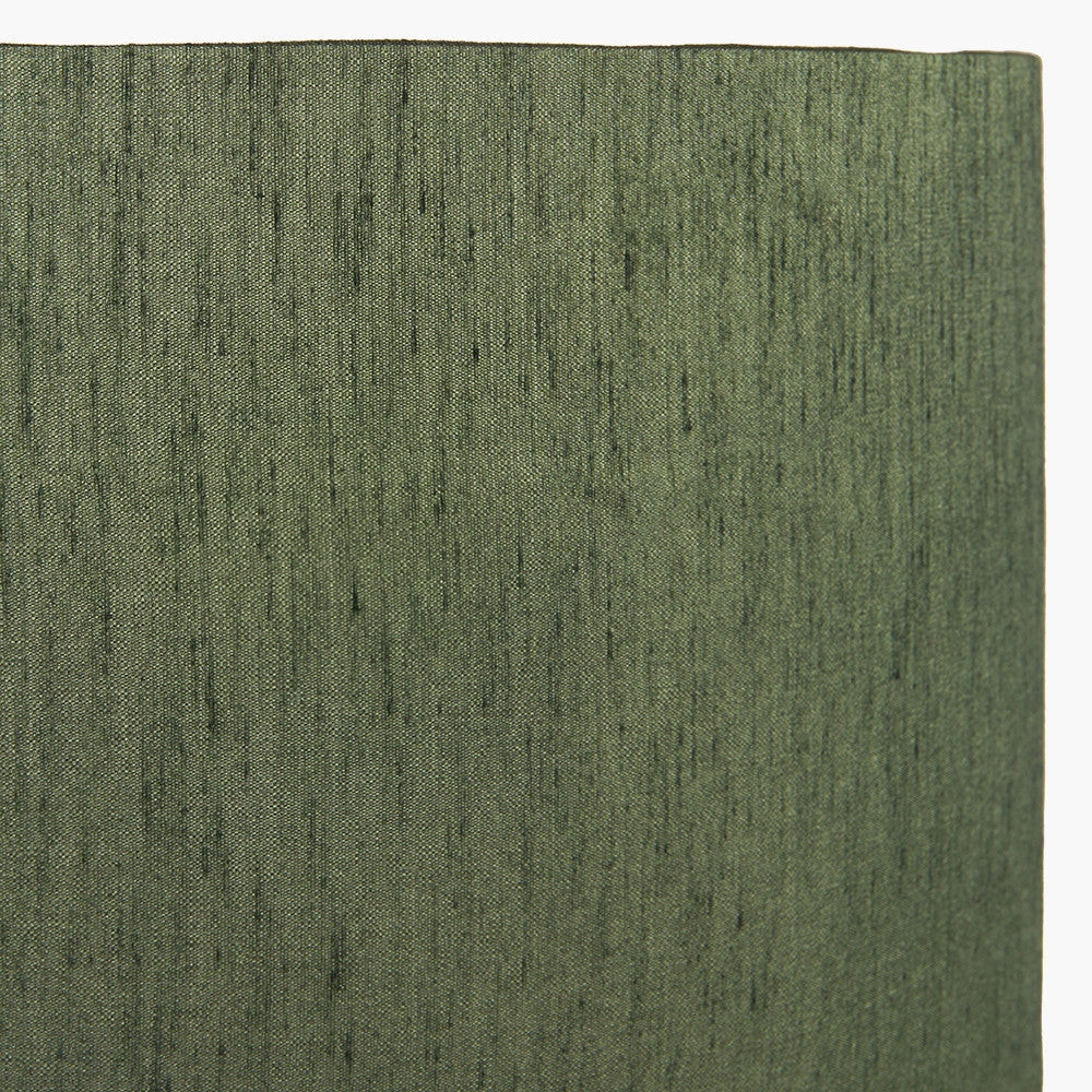 Stellan 35cm Green Silk Mix Lampshade | Gold Lined Cylinder Light Shade