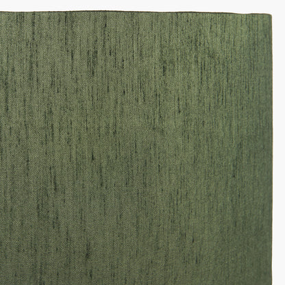 Stellan 35cm Green Silk Mix Lampshade | Gold Lined Cylinder Light Shade
