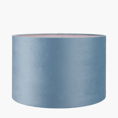 Rene 35cm Duck Egg Velvet Cylinder Lampshade
