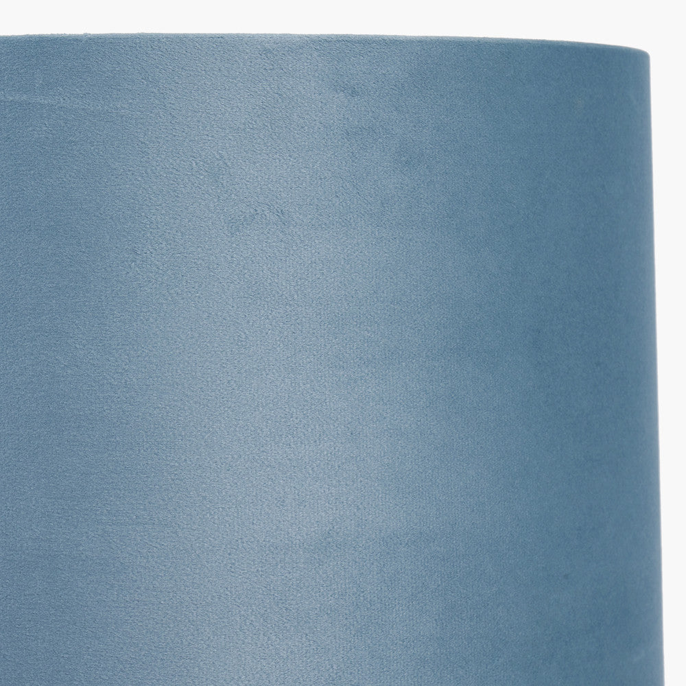 Rene 35cm Duck Egg Velvet Cylinder Lampshade