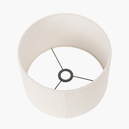 Rouen 30cm White Bouclé Cylinder Lampshade – Modern Texture and Understated Elegance