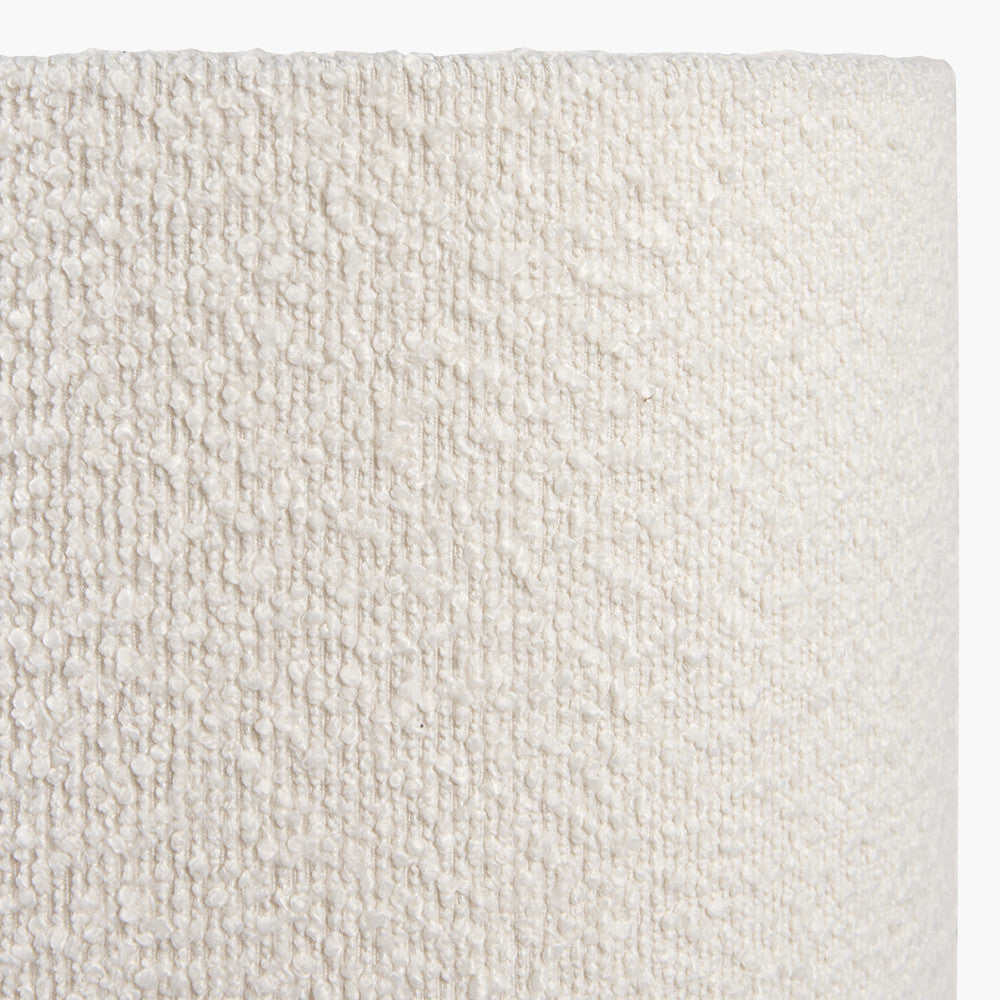 Rouen 30cm White Bouclé Cylinder Lampshade – Modern Texture and Understated Elegance
