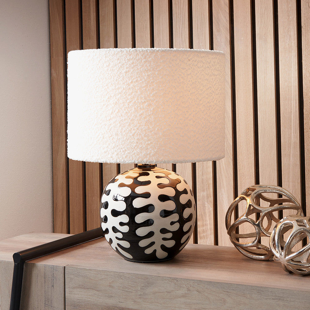 Rouen 30cm White Bouclé Cylinder Lampshade – Modern Texture and Understated Elegance