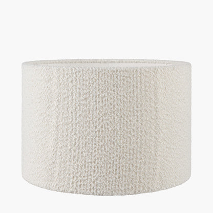 Rouen 30cm White Bouclé Cylinder Lampshade – Modern Texture and Understated Elegance