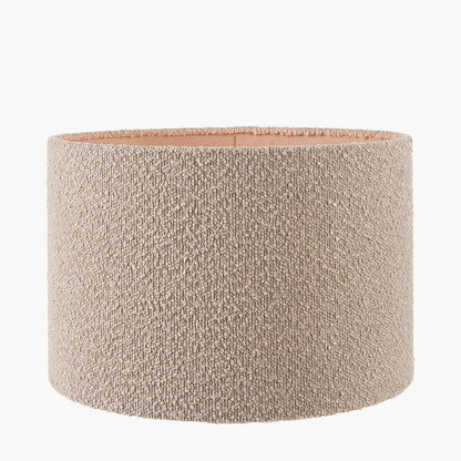 Rouen 35cm Taupe Boucle Cylinder Lampshade | Modern Textured Shade