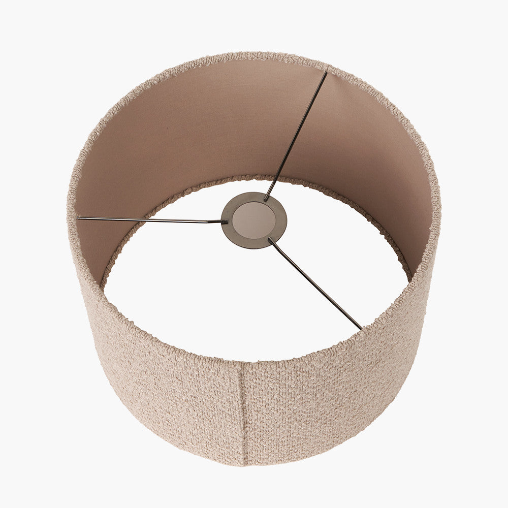 Rouen 40cm Taupe Boucle Cylinder Lampshade | Modern Textured Shade