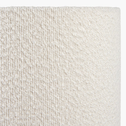 Rouen 45cm White Boucle Cylinder Lampshade | Modern Textured Shade