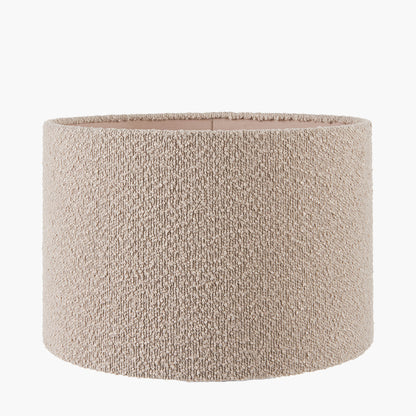 Rouen 50cm Taupe Boucle Cylinder Lampshade – Modern Texture with Warm Neutral Styling