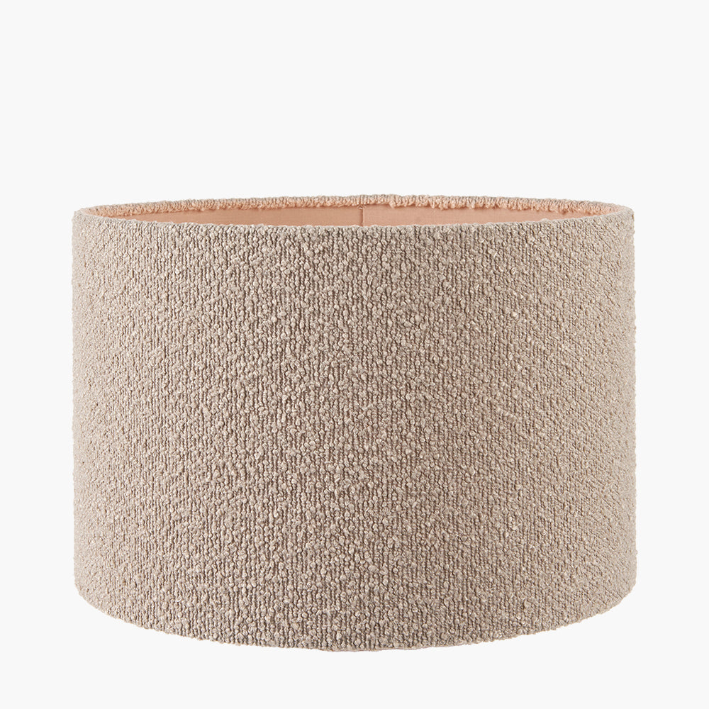 Rouen 50cm Taupe Boucle Cylinder Lampshade – Modern Texture with Warm Neutral Styling