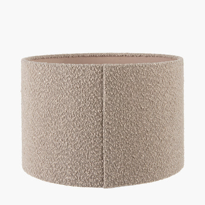 Rouen 50cm Taupe Boucle Cylinder Lampshade – Modern Texture with Warm Neutral Styling