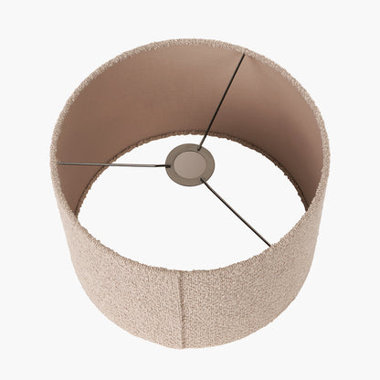 Rouen 50cm Taupe Boucle Cylinder Lampshade – Modern Texture with Warm Neutral Styling