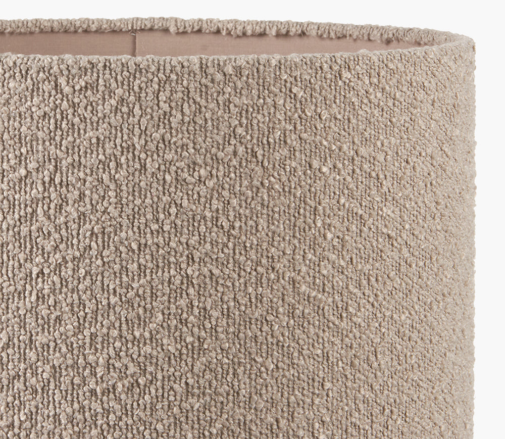 Rouen 50cm Taupe Boucle Cylinder Lampshade – Modern Texture with Warm Neutral Styling