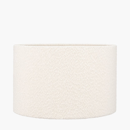 Rouen 50cm White Bouclé Cylinder Lampshade – Modern Texture and Effortless Elegance