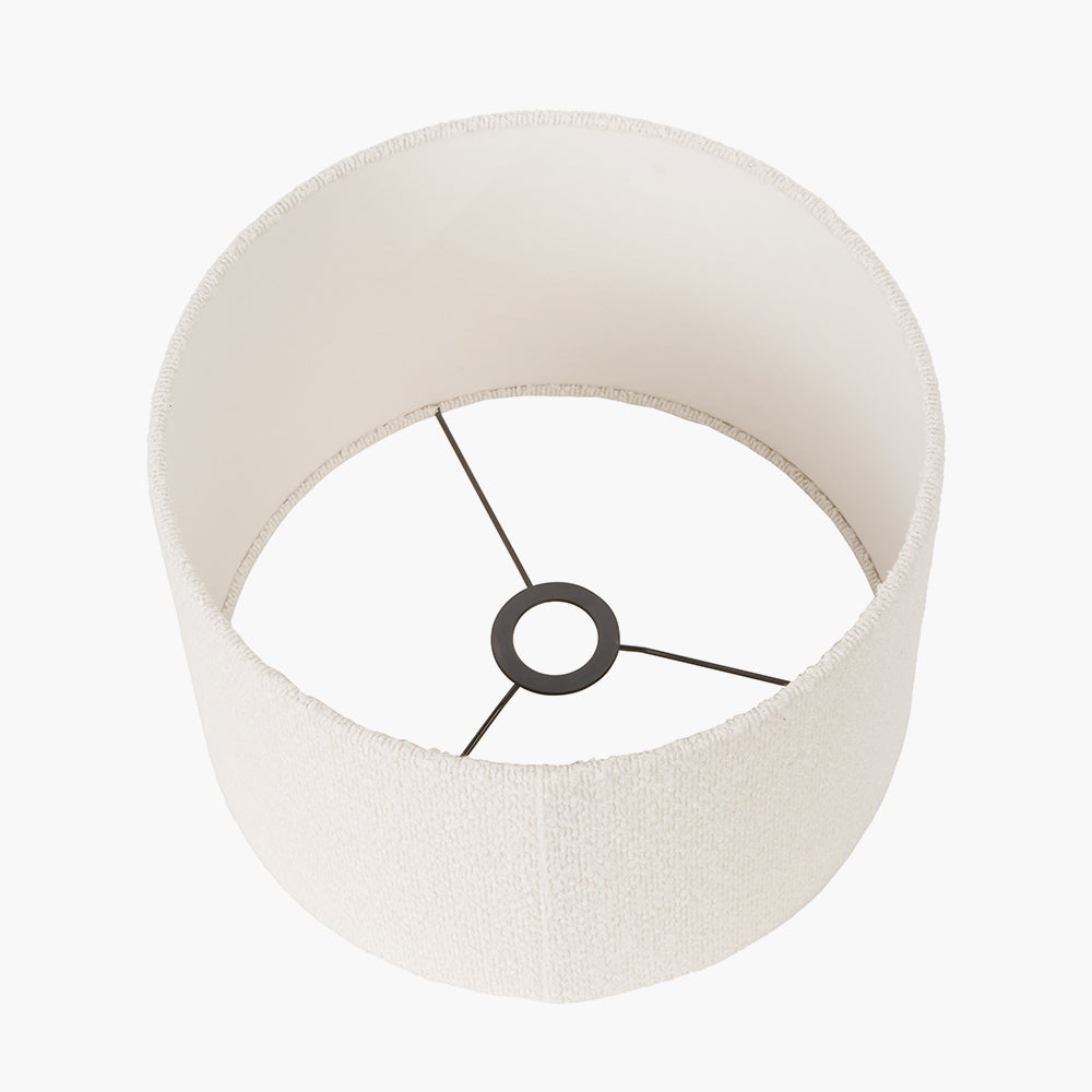 Rouen 50cm White Bouclé Cylinder Lampshade – Modern Texture and Effortless Elegance