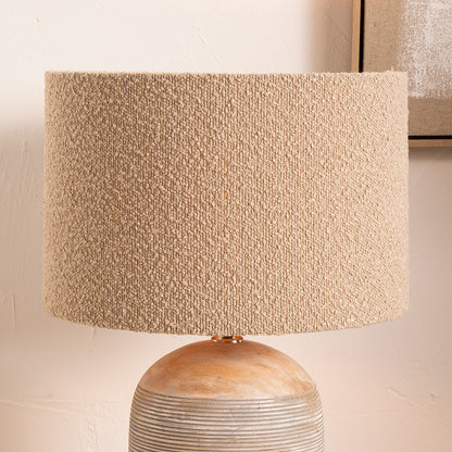Rouen 30cm Taupe Bouclé Cylinder Lampshade – Soft Texture and Effortless Modern Style