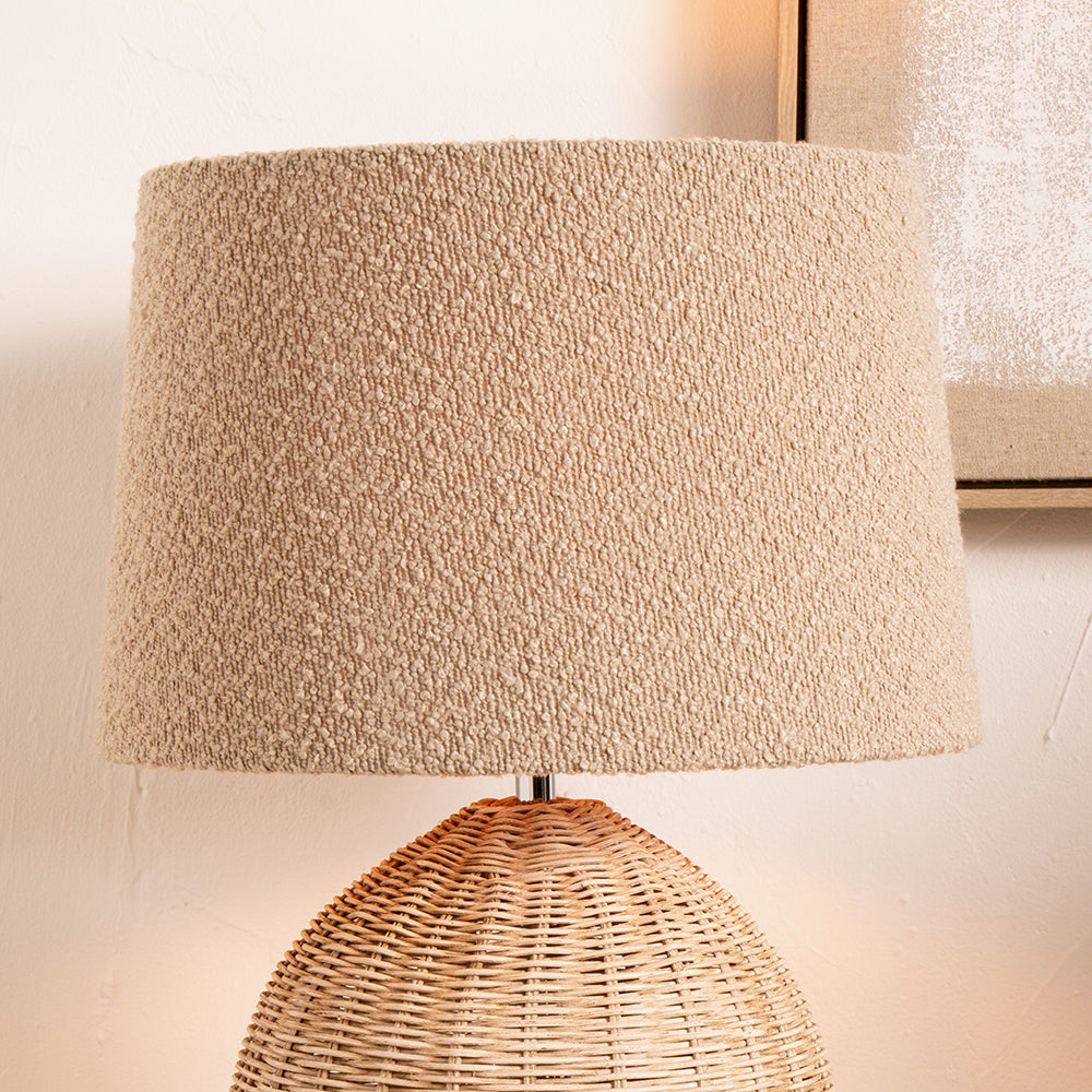 Martigues 45cm Taupe Bouclé Tapered Lampshade | Textured Lampshade