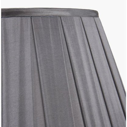 Maya 45cm Steel Grey Silk Box Pleat Tapered Lampshade