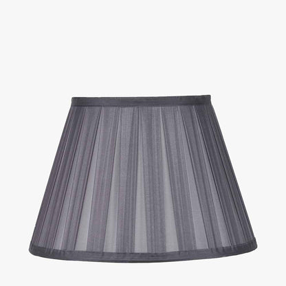 Maya 45cm Steel Grey Silk Box Pleat Tapered Lampshade