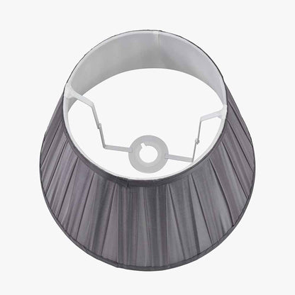 Maya 45cm Steel Grey Silk Box Pleat Tapered Lampshade