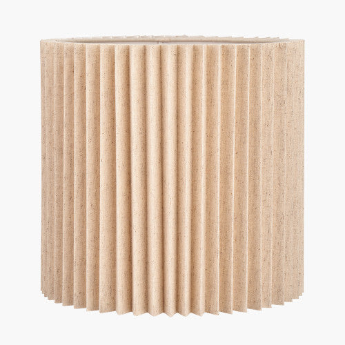 Callista 30cm Natural Linen Hard Pleat Lampshade – Modern Textured Lighting for UK Homes