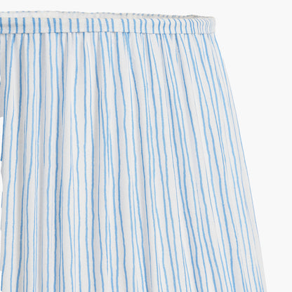 Thiago 30cm Ocean Blue Stripe Mushroom Pleat Tapered Lampshade