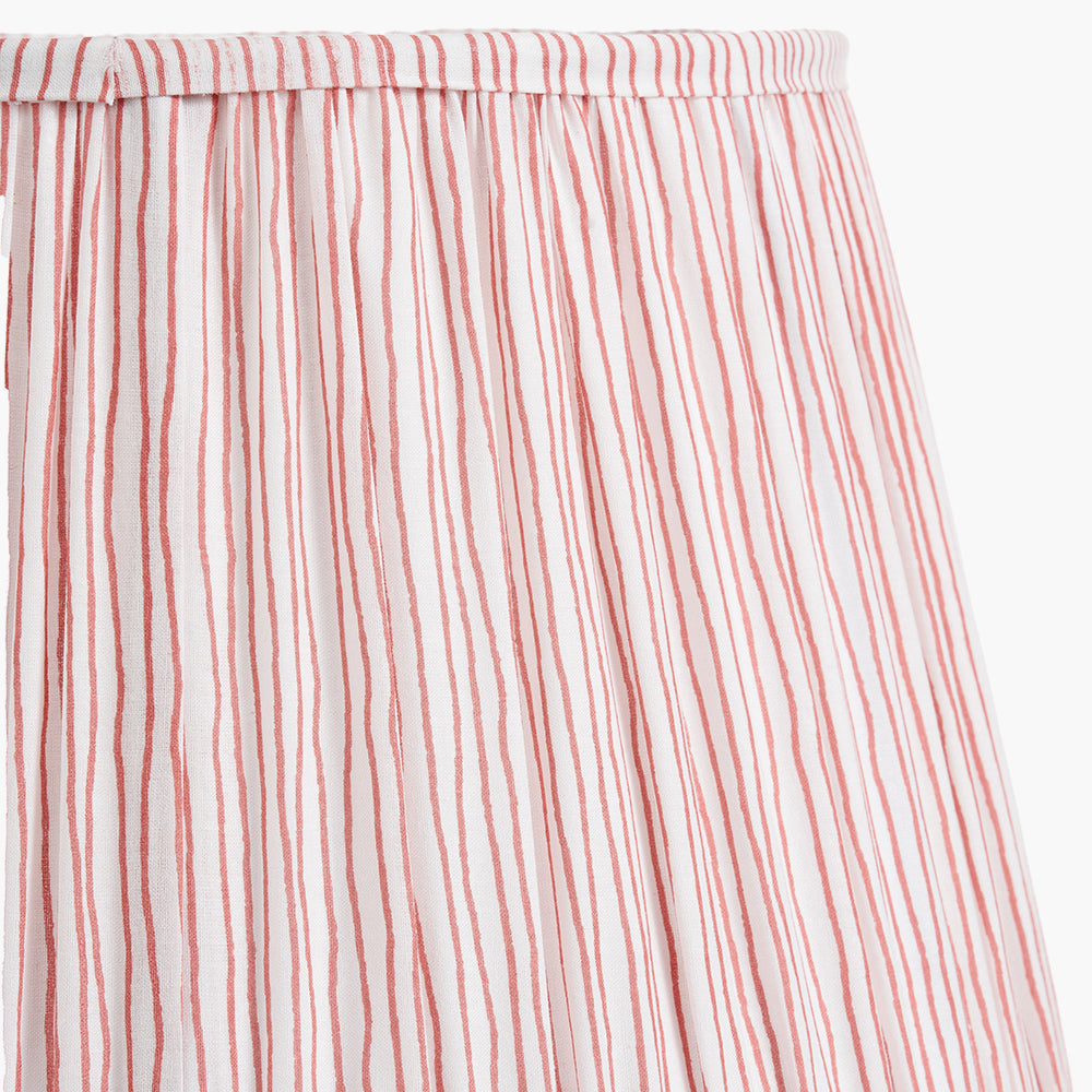 Thiago 35cm Cinnamon Stripe Mushroom Pleat Tapered Lampshade – Warm, Textured Elegance