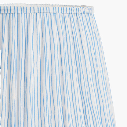 Thiago 35cm Ocean Blue Stripe Mushroom Pleat Tapered Lampshade – Coastal Charm with Timeless Texture