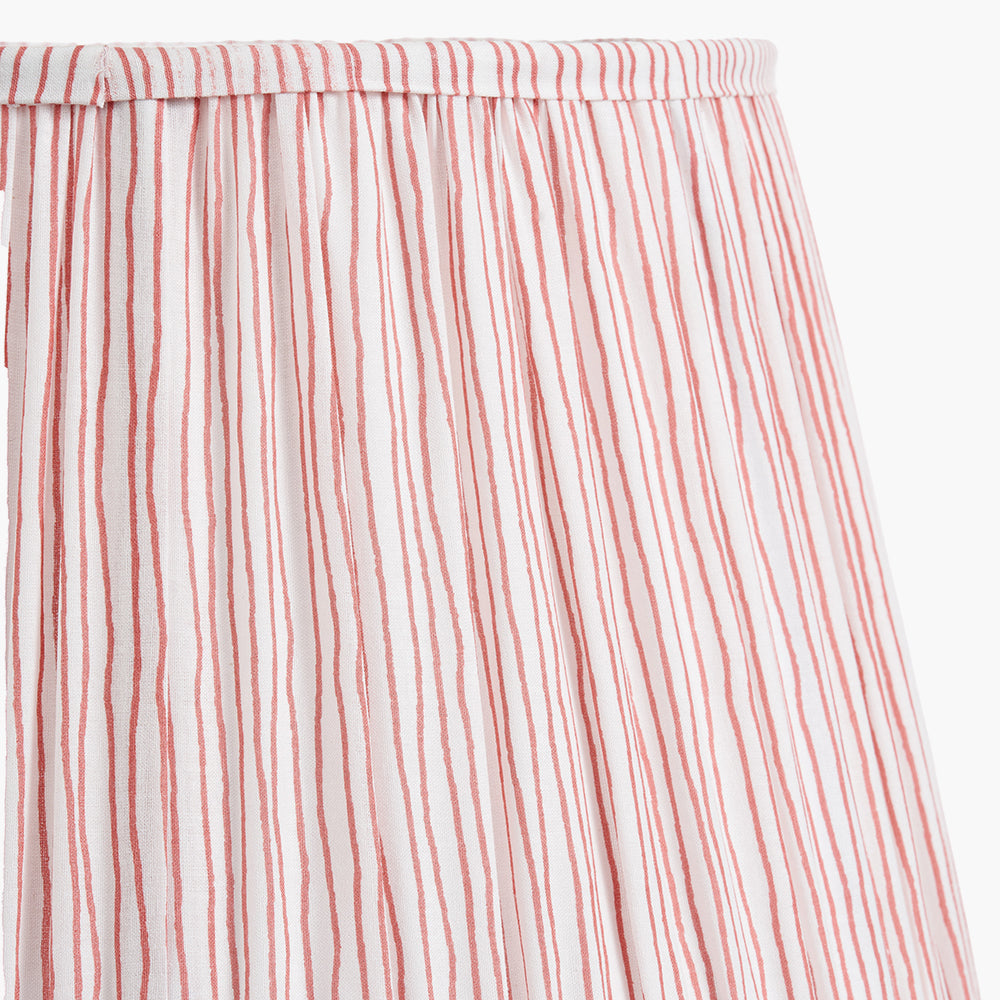 Thiago 40cm Cinnamon Stripe Mushroom Pleat Lampshade | Tapered Pleated Shade