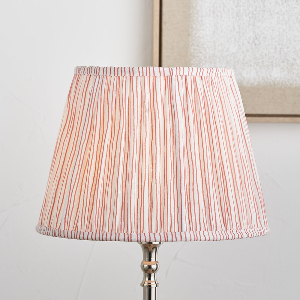 Thiago 40cm Cinnamon Stripe Mushroom Pleat Lampshade | Tapered Pleated Shade