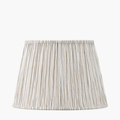 Thiago 40cm Natural Stripe Mushroom Pleat Lampshade | Tapered Pleated Shade
