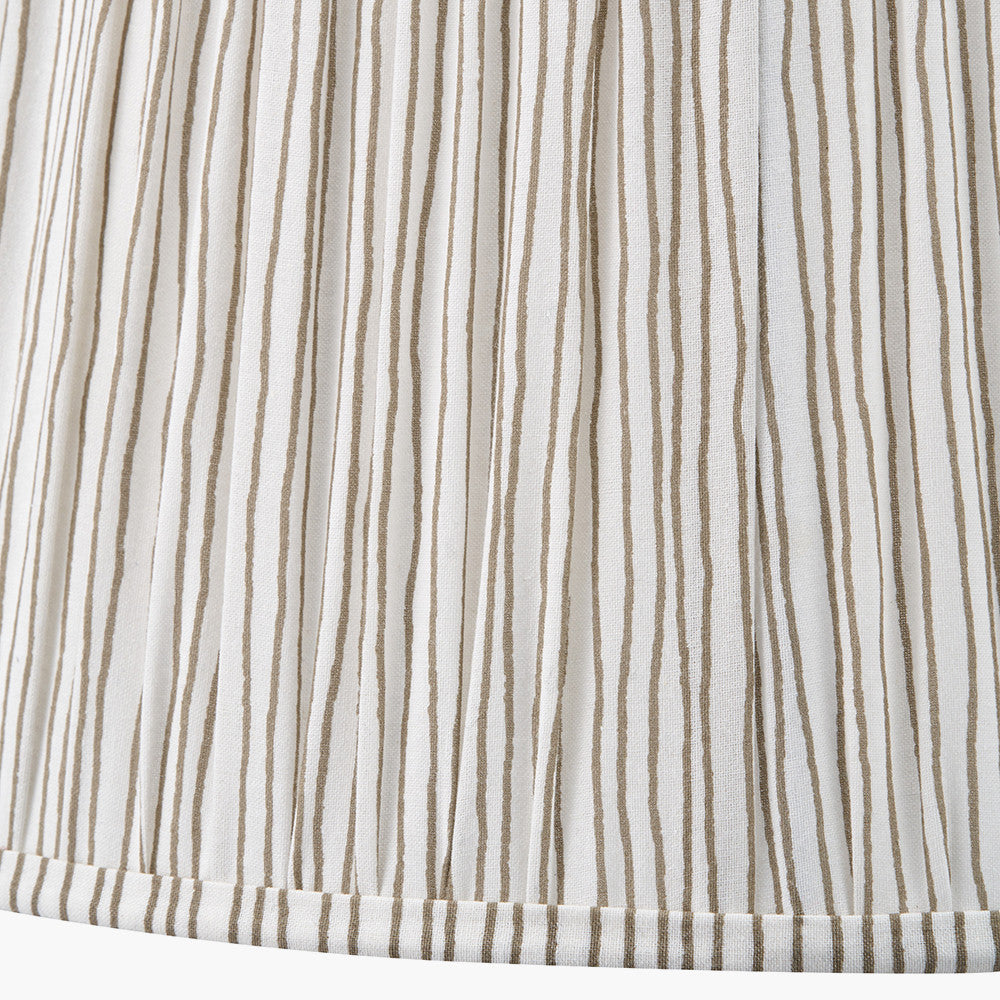 Thiago 40cm Natural Stripe Mushroom Pleat Lampshade | Tapered Pleated Shade