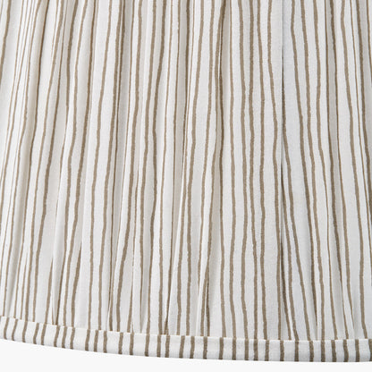 Thiago 40cm Natural Stripe Mushroom Pleat Lampshade | Tapered Pleated Shade