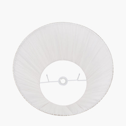 Thiago 40cm Natural Stripe Mushroom Pleat Lampshade | Tapered Pleated Shade