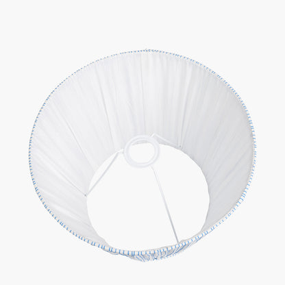 Thiago 40cm Ocean Blue Stripe Mushroom Pleat Lampshade | Tapered Pleated Shade