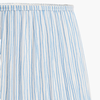 Thiago 40cm Ocean Blue Stripe Mushroom Pleat Lampshade | Tapered Pleated Shade