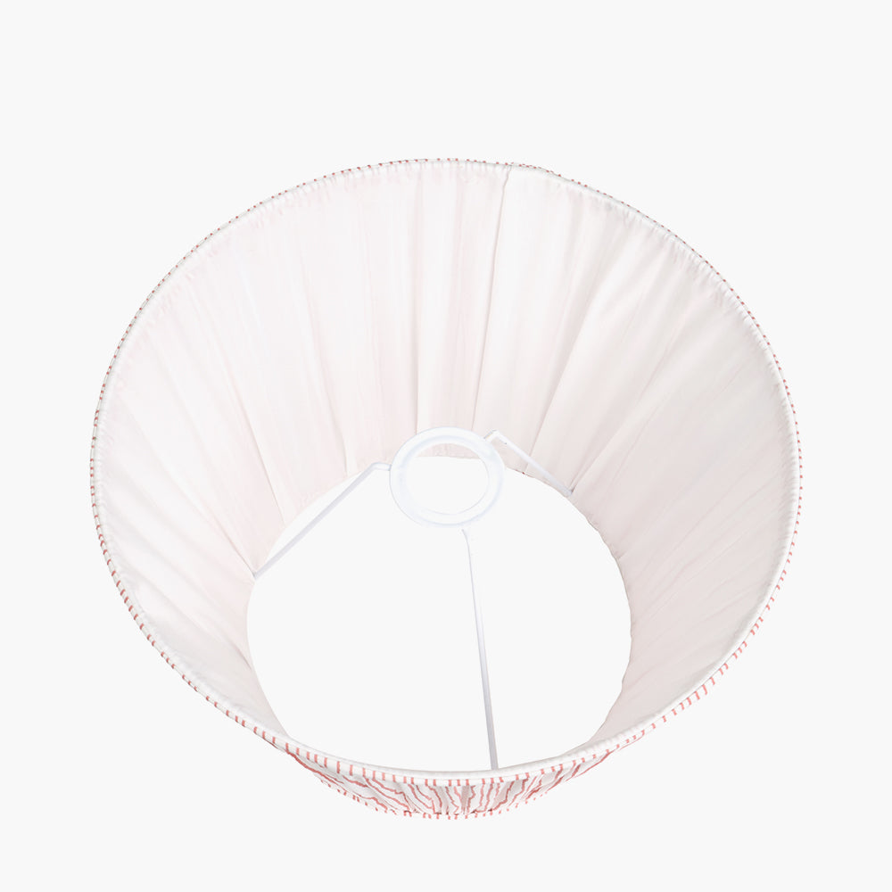 Thiago 45cm Cinnamon Stripe Mushroom Pleat Lampshade | Large Tapered Lamp Shade