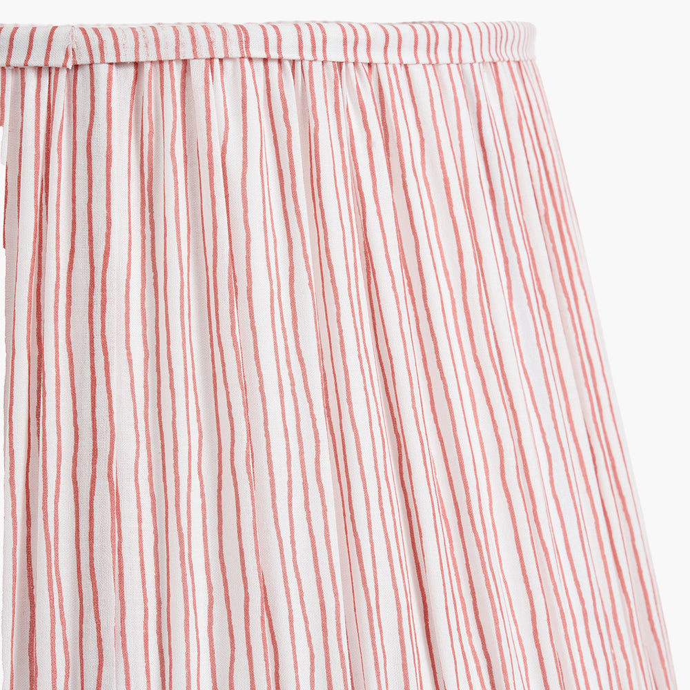 Thiago 45cm Cinnamon Stripe Mushroom Pleat Lampshade | Large Tapered Lamp Shade