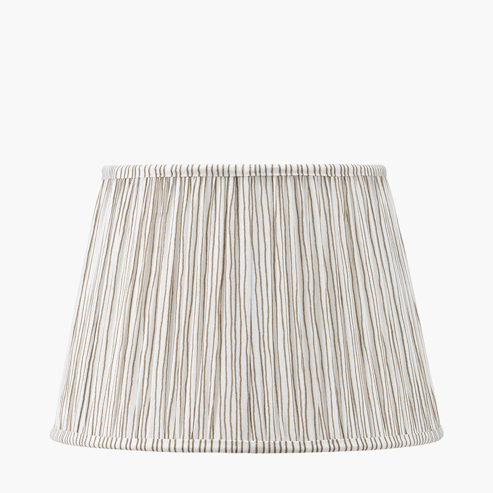 Thiago 45cm Natural Stripe Pleated Lampshade | Patterned Lampshade