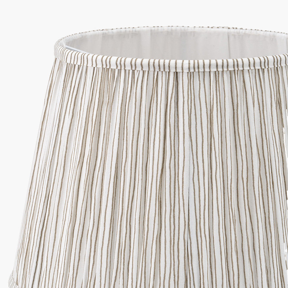 Thiago 45cm Natural Stripe Pleated Lampshade | Patterned Lampshade