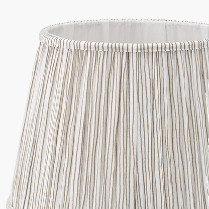 Thiago 45cm Natural Stripe Pleated Lampshade | Patterned Lampshade