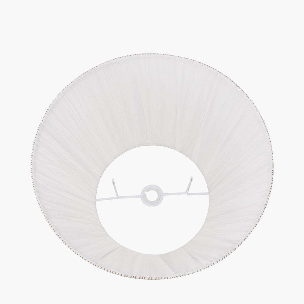 Thiago 45cm Natural Stripe Pleated Lampshade | Patterned Lampshade