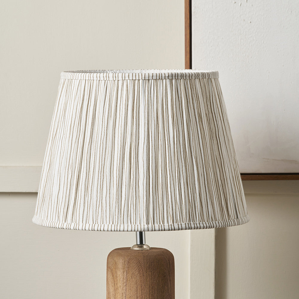 Thiago 45cm Natural Stripe Pleated Lampshade | Patterned Lampshade